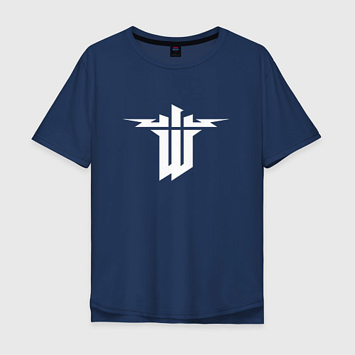 Мужская футболка оверсайз Wolfenstein / Тёмно-синий – фото 1