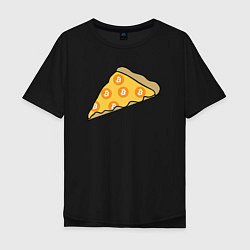 Футболка оверсайз мужская Bitcoin Pizza, цвет: черный
