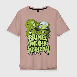 Футболка оверсайз мужская Bring Me The Horizon: Green Girl, цвет: пыльно-розовый