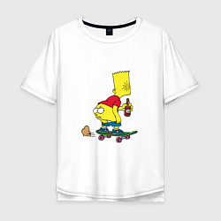 Футболка оверсайз мужская Bart Simpson, цвет: белый