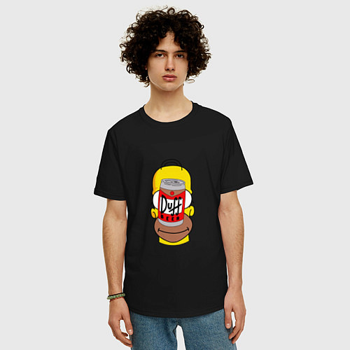 Мужская футболка оверсайз Duff Homer / Черный – фото 3
