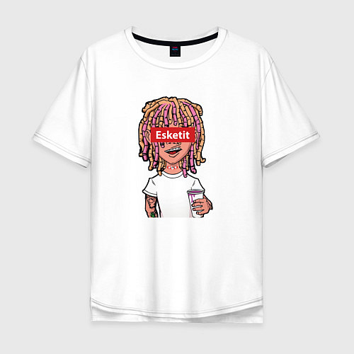 Мужская футболка оверсайз Lil Pump: Esketit Style / Белый – фото 1