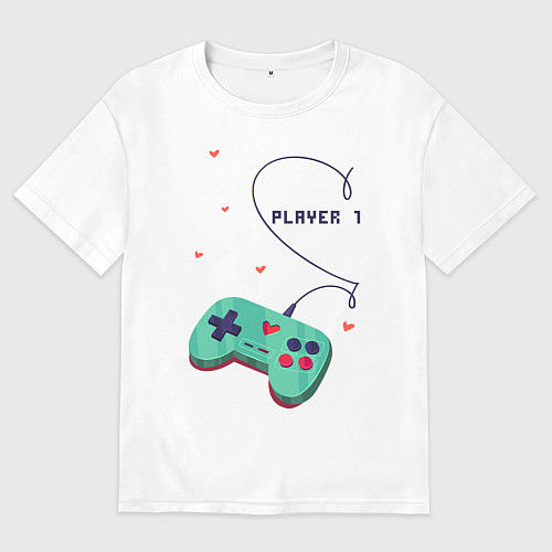 Мужская футболка оверсайз Perfect Team: Player 2 / Белый – фото 1