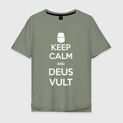 Футболка оверсайз мужская Keep Calm & Deus Vult, цвет: авокадо