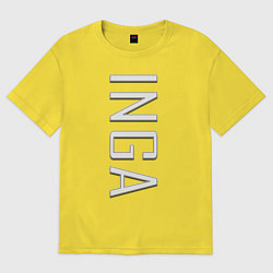 Футболка оверсайз мужская Inga Font, цвет: желтый