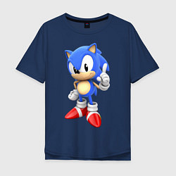 Футболка оверсайз мужская Classic Sonic, цвет: тёмно-синий