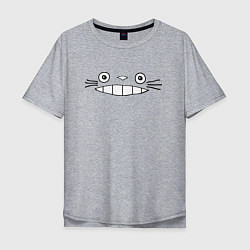 Футболка оверсайз мужская Totoro face, цвет: меланж