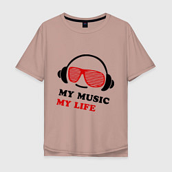 Мужская футболка оверсайз My music my life