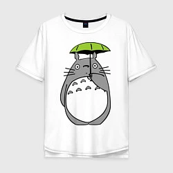 Мужская футболка оверсайз Totoro с зонтом