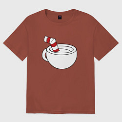 Футболка оверсайз мужская Red Cuphead, цвет: кирпичный