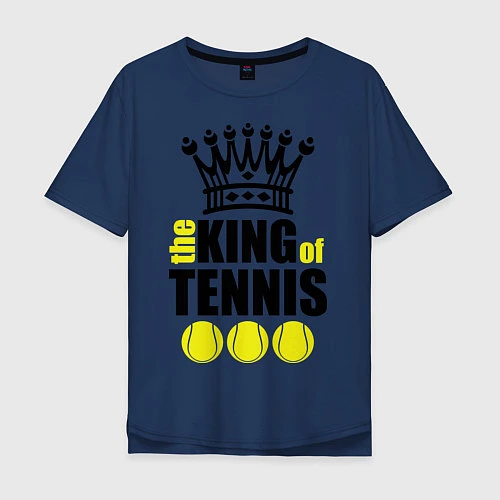 Мужская футболка оверсайз King of tennis / Тёмно-синий – фото 1