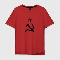 Мужская футболка оверсайз СССР: Серп и молот