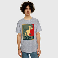 Футболка оверсайз мужская Rock Pony, цвет: меланж — фото 2