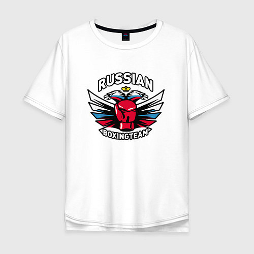 Мужская футболка оверсайз Russian Boxing Team / Белый – фото 1