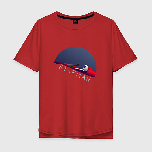 Мужская футболка оверсайз Starman / Красный – фото 1