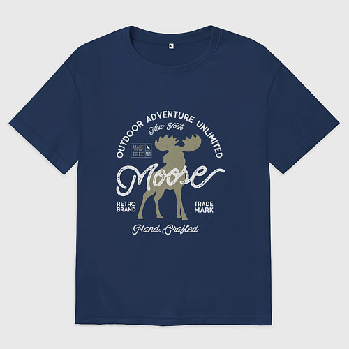 Мужская футболка оверсайз Mosse: Trade Mark / Тёмно-синий – фото 1