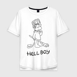 Футболка оверсайз мужская Bart: Hell Boy, цвет: белый