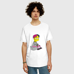 Футболка оверсайз мужская Bart: Lil Peep, цвет: белый — фото 2