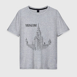 Футболка оверсайз мужская Moscow MSU, цвет: меланж