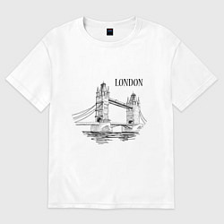 Футболка оверсайз мужская LONDON (эскиз), цвет: белый