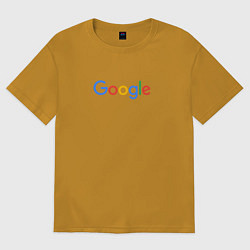 Футболка оверсайз мужская Google, цвет: горчичный