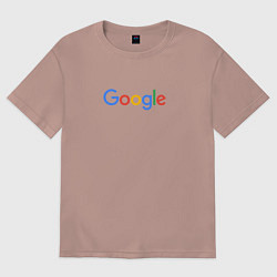 Футболка оверсайз мужская Google, цвет: пыльно-розовый