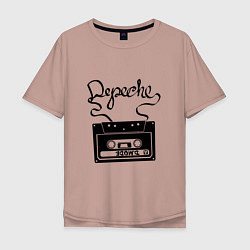 Футболка оверсайз мужская Depeche Mode: Tape, цвет: пыльно-розовый