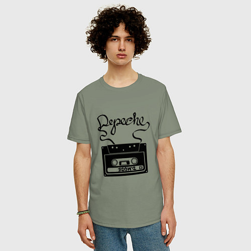 Мужская футболка оверсайз Depeche Mode: Tape / Авокадо – фото 3