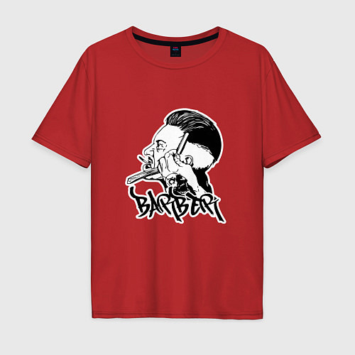 Мужская футболка оверсайз Black Barber / Красный – фото 1