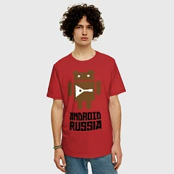 Футболка оверсайз мужская Android Russia, цвет: красный — фото 2