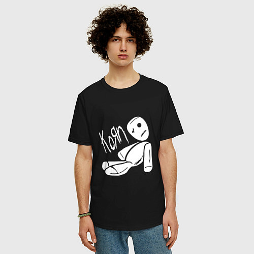 Мужская футболка оверсайз Korn Toy / Черный – фото 3
