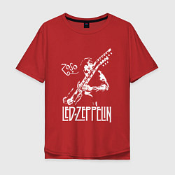 Футболка оверсайз мужская Led Zeppelin, цвет: красный