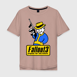 Футболка оверсайз мужская Fallout 3 Man, цвет: пыльно-розовый