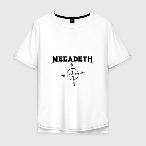 Мужская футболка оверсайз Megadeth Compass / Белый – фото 1