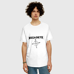 Футболка оверсайз мужская Megadeth Compass, цвет: белый — фото 2