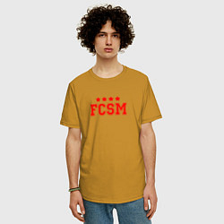 Футболка оверсайз мужская FCSM Club, цвет: горчичный — фото 2