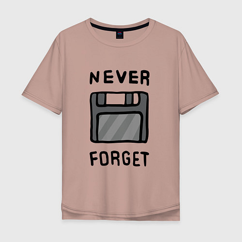 Мужская футболка оверсайз Never Forget / Пыльно-розовый – фото 1