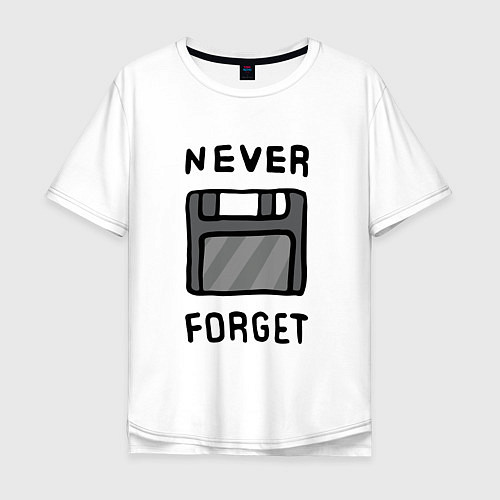 Мужская футболка оверсайз Never Forget / Белый – фото 1