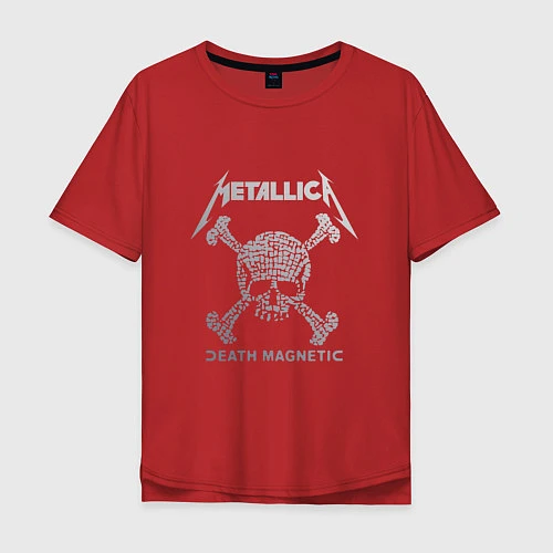 Мужская футболка оверсайз Metallica: Death magnetic / Красный – фото 1