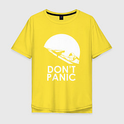 Футболка оверсайз мужская Elon: Don't Panic, цвет: желтый