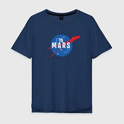 Футболка оверсайз мужская Elon Musk: To Mars, цвет: тёмно-синий