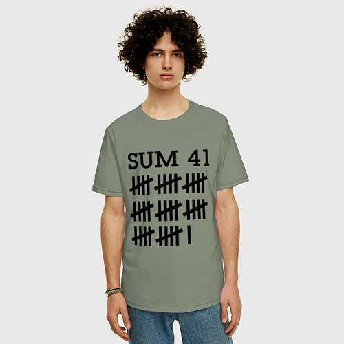 Мужская футболка оверсайз Sum 41: Days / Авокадо – фото 3