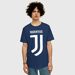 Футболка оверсайз мужская FC Juventus цвета тёмно-синий — фото 2