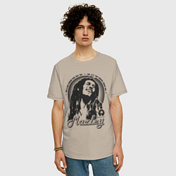 Футболка оверсайз мужская Bob Marley: Island, цвет: миндальный — фото 2