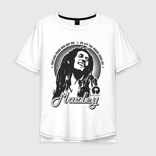 Мужская футболка оверсайз Bob Marley: Island / Белый – фото 1