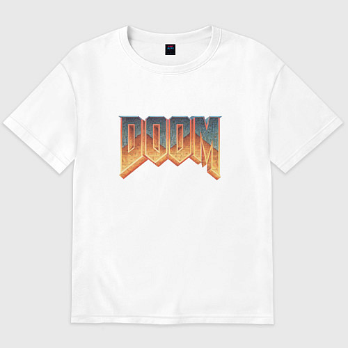 Мужская футболка оверсайз DOOM / Белый – фото 1