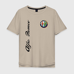 Футболка оверсайз мужская Alfa Romeo Automobiles S p A, цвет: миндальный