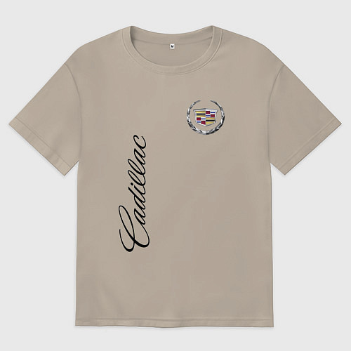 Мужская футболка оверсайз Cadillac / Миндальный – фото 1