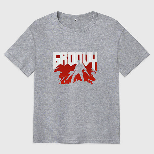 Мужская футболка оверсайз Evil Dead: Groovy / Меланж – фото 1