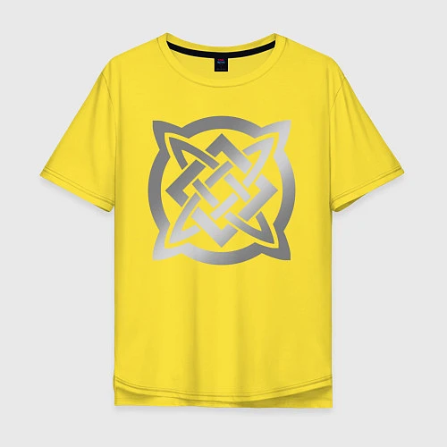 Мужская футболка оверсайз Звезда Сварога: серебро / Желтый – фото 1